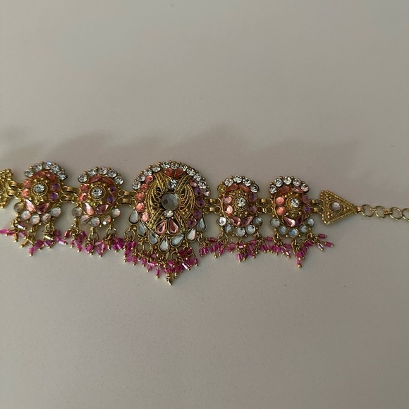 Indian Bollywood wedding party bajuband crystal armlet arm band jewelry - Picture 4 of 6